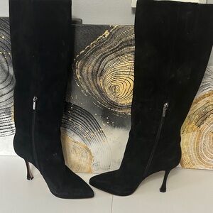 Vince Camuto Black Suede Heeled Boots
